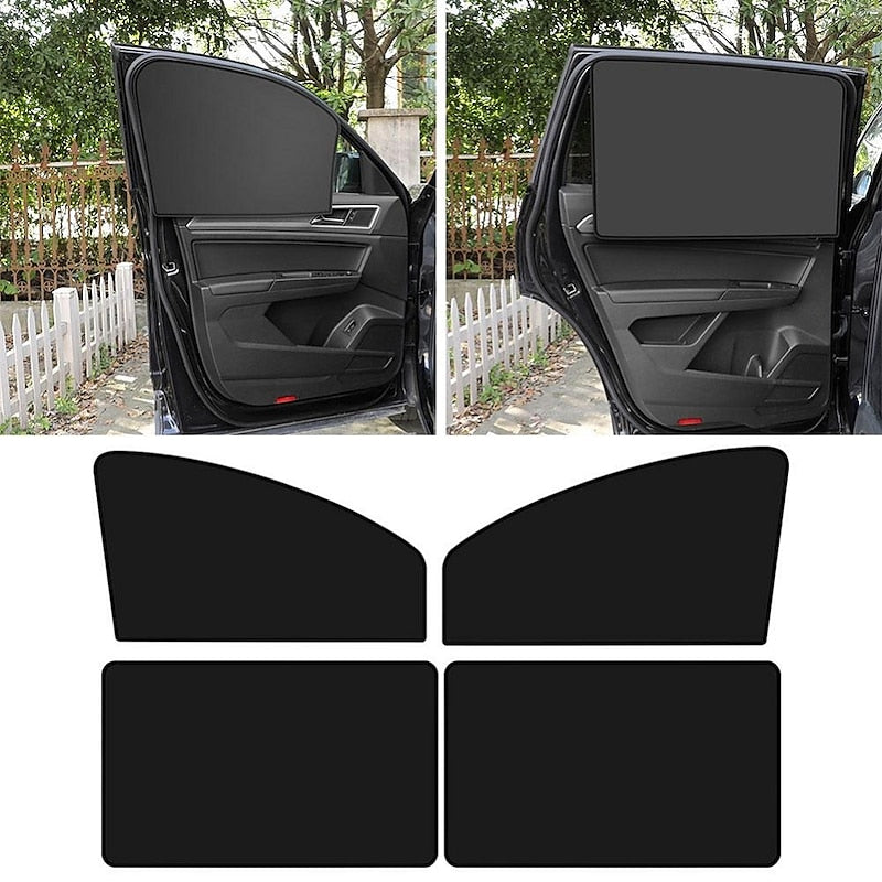 4pcs Magnetic Car Side Window Sunshade Cover Sun Visor Summer Protection Window Curtain for Front Rear Black Auto Accessories 2024 - $14.99