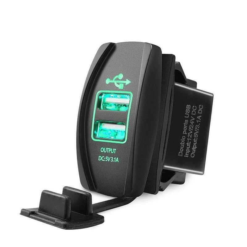 3.1A Dual USB Port Charger Socket Outlet 12V LED Waterproof for Motorcycle Car 2024 - $10.99