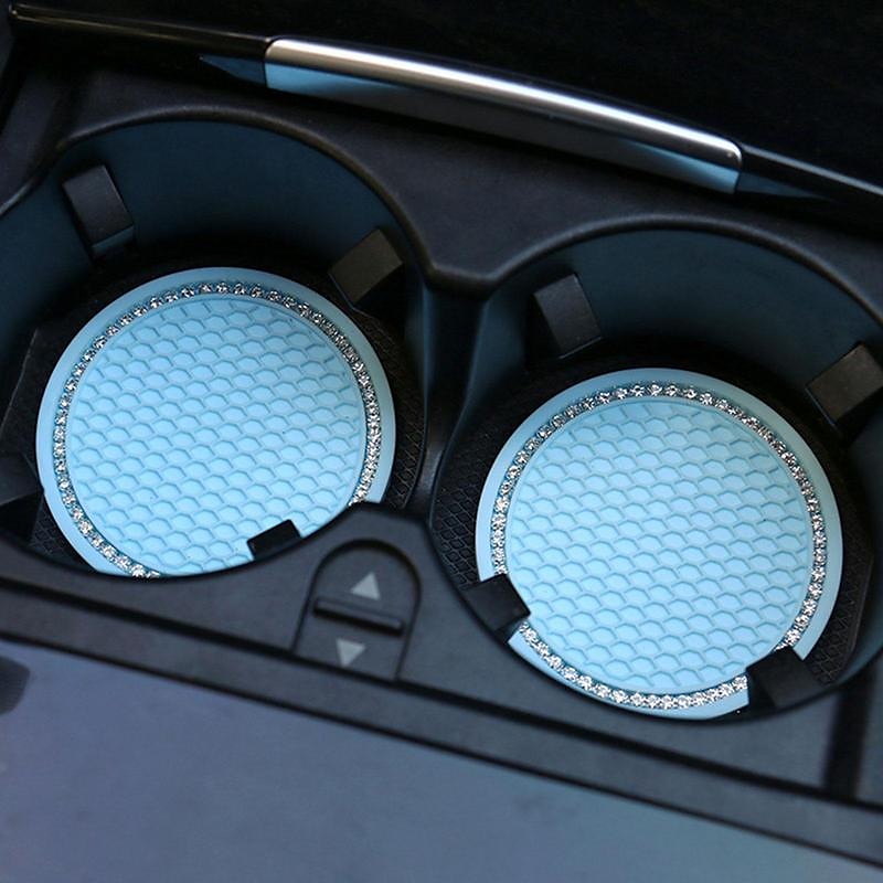 4pcs  Car Coasters PVC Texture Soft Glue Portable Anti-slip Cup Holder Mat Anti-deform Comfortable Touch Car Interior Accessories 2024 - $6.99