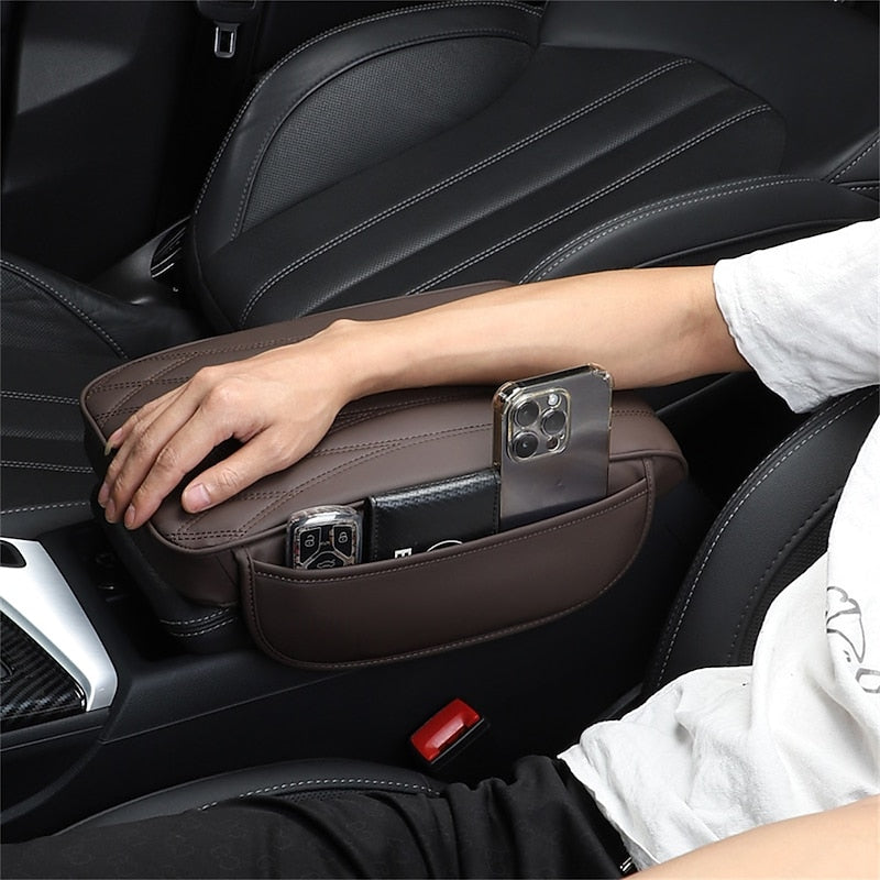 Car Armrest Box Cushion Thickening With Storage Pocket Universal Central Armrest Box Pillow Protector Car Memory Foam Booster Cushion 2024 - $18.99