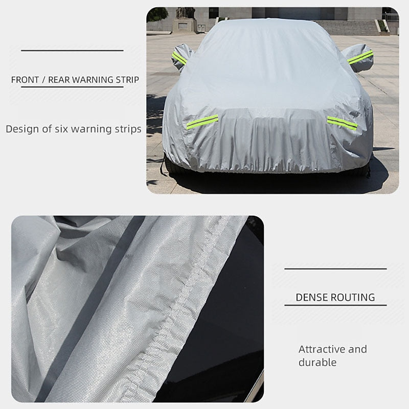 StarFire All Size High Quality Car Cover Full Cover Four Seasons Universal Thick Waterproof Sunshade Sunscreen Car Cover Reflective Warning Safety Car