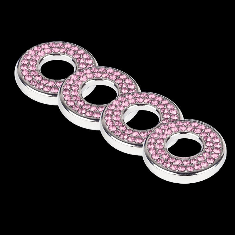 Bling Inner Car Door Lock Cover Sticker Rhinestones Pull Rod Bolt Decorations For C Class C200L GLC260 C260L Car Accessories For Women 2024 - $10.99