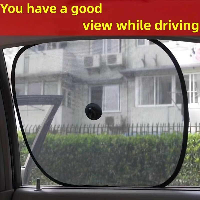 2pcs Car Suction Cup Heat Insulation Side Blocking Sunshade Curtain Sun Visor Interior Front Windshield Car Window Sticker Sun Net Cloth Gear Cover 20