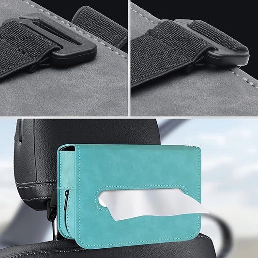 Car Tissue Holder. Suede Leather Car Seat Back Tissue Box. Car Center Console Tissue Container Storage Box 2024 - $12.99
